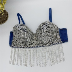 Rhinestone For Women Sexy Bra Belly Chain Multi Layer Tassel Waist Chain Bra