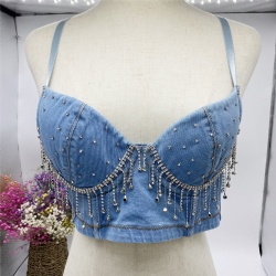 Bra Decorated With Diamond Rhinestones And Diamond Chain Ladies Lingerie Bras And Underwear